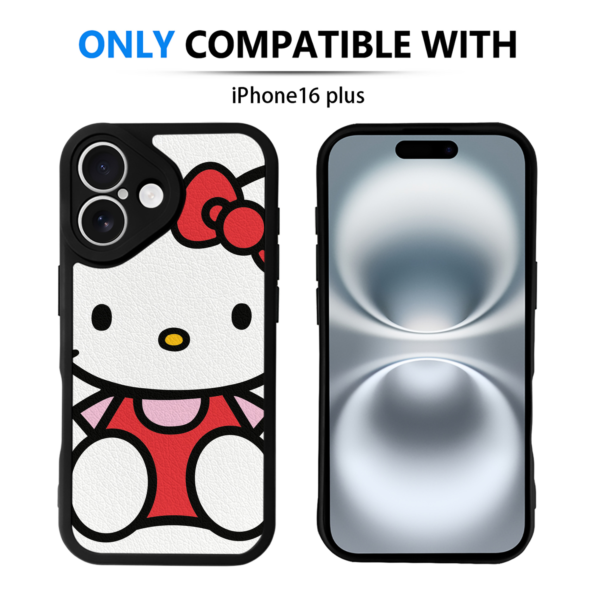 （画像用） Hello Kitty ハローキティ 【iPhone 16シリーズ対応】シリコンスマホケース（レザー調） 材質：シリコン